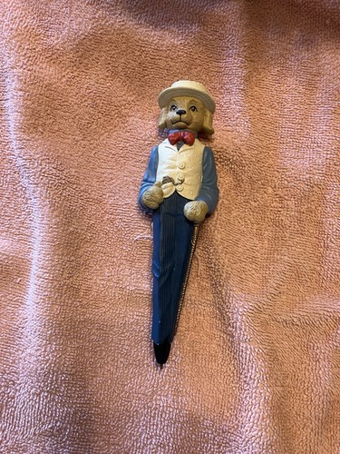 Animal Character Pen Well Dressed Puppy Dog Figurine