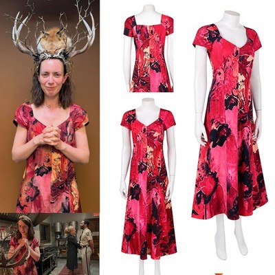 Widow s Bay Patricia Cosplay Costume Halloween Skirt Printed Floral Dress Suits