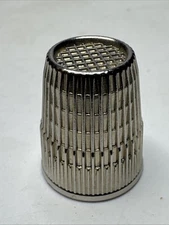 Vintage SewingThimble Size 10 Made in West Germany 17mm Silver Color Metal EXC