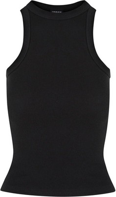 Urban Classics Top Damen Ladies Racer Back Rib Top schwarz Basics