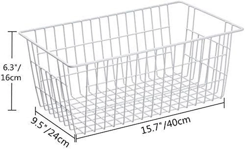 Freezer Baskets Wire Storage Baskets Farmhouse Organizer Storage Bins Lar - Image 3 of 4
