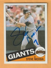 Steve Nicosia San Francisco Giants AUTO Signed 1985 Topps