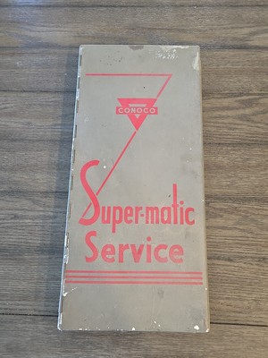 Vintage Rare Conoco Oil Service Station Metal Super-Matic Service File