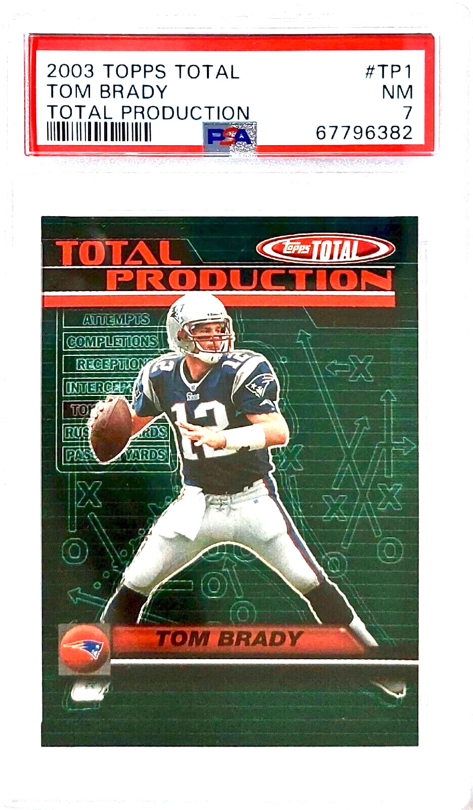 2003 TOM BRADY Topps Total #TP1 Total Production PSA 7 NM