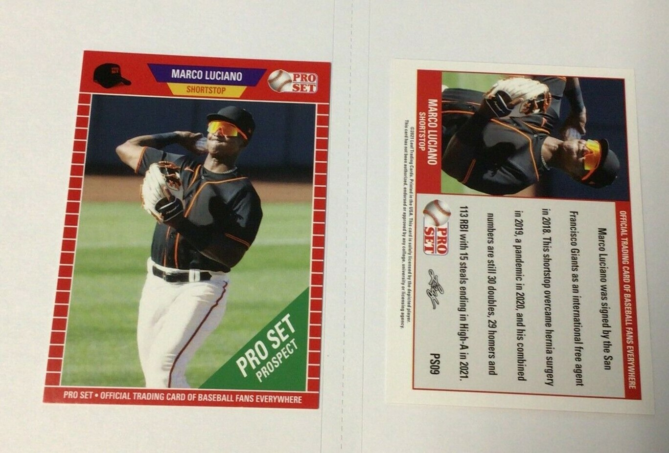 2021 Leaf Pro Set PROSPECT ROOKIE RC - MARCO LUCIANO #PS09