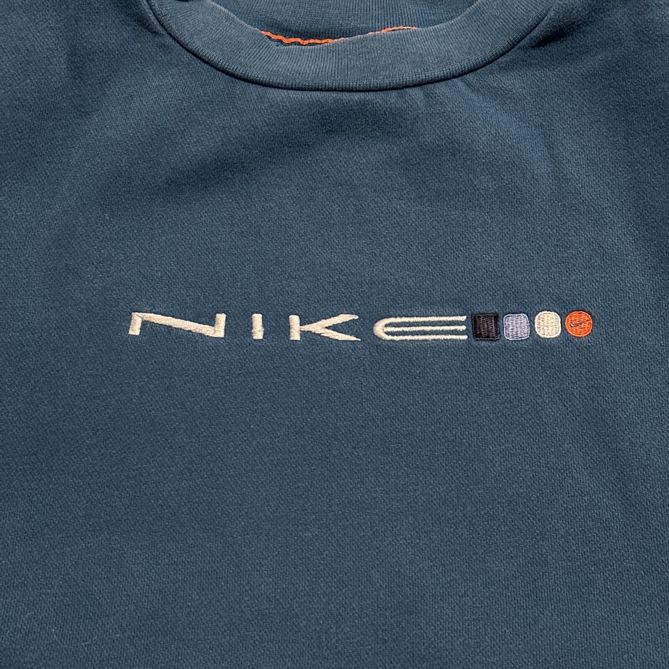 Vintage Nike Embroidered Dark Teal Crewneck Pullover Sweater Women’s XL