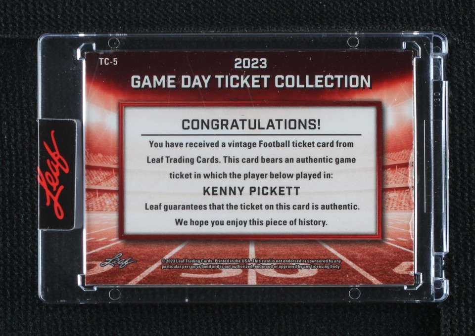 2023 Leaf Game Day Ticket Collection Kenny Pickett #TC-5 for sale