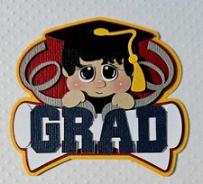 Graduation Boy Title Black Hair. Scrapbook, Card making Paper Piecing