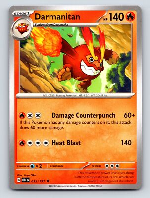 pokemon cards orange county Stage 1 Darmanitan HP 140 Damage Counterpunch Attack Blazing Orange