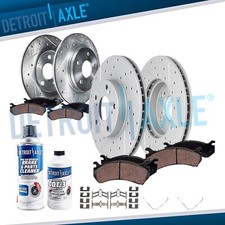Front Rear Drilled Slotted Rotors Ceramic Brake Pads Kit for 2016 Acura ILX 2.4L