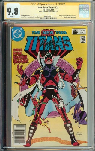 New Teen Titans #22 SS CGC 9.8 Auto Marv Wolfman 1st App Blackfire Cameo