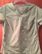 Lot Of 4 Medelita Dri-release Short Sleeve Scrub Tops Top Sage Green - Size 2