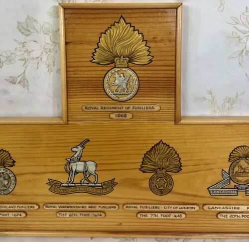 ROYAL REGIMENT OF FUSILIERS Wall plaque, 1968, 5th, 6th, 7th & 20th Foot - Picture 1 of 10