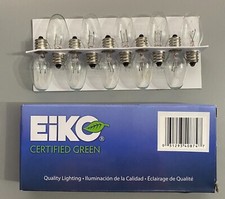  10 Pack EiCO Night Light Bulb 7C7 7Watt 120V C7 Candelabra E12 Base Clear