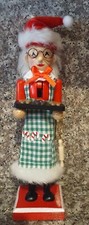 NUTCRACKER MRS. CLAUS 10" TALL WOODEN CHRISTMAS ASHLAND DETAILED FIGURINE