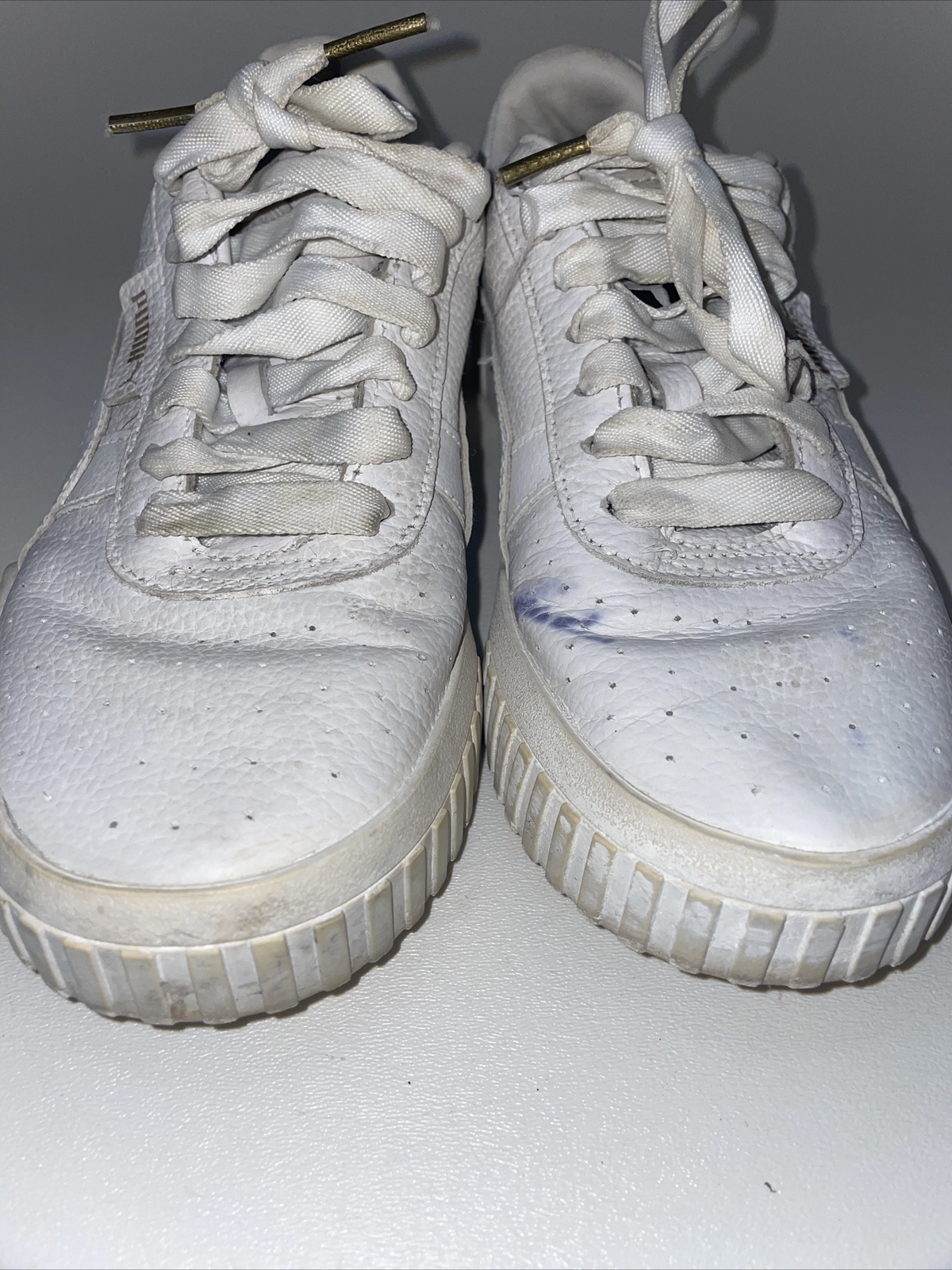 Puma Cali 369155-01 Leather Sneakers, Women's Size 7, White thumbnail 3