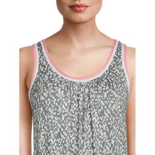 SECRET TREASURES GRAU WEISS ROSA ÄRMELLOS PAISLEY MIDI NACHTHEMD TASCHEN L - Bild 1 von 6