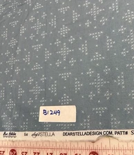 Dear Stella Cross Stitch On Blue Teal Cotton Quilt Craft Fabric By The Half Yard