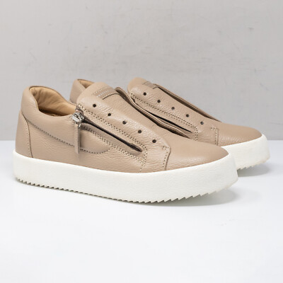 Giuseppe Zanotti Frankie Beige Leather Sneaker, Women's 9.5 US (39.5 EU)