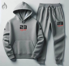 Grey Tracksuit Hoodie Joggers Set 23 Legend Men's Sweatsuit Match Jordan Bred
