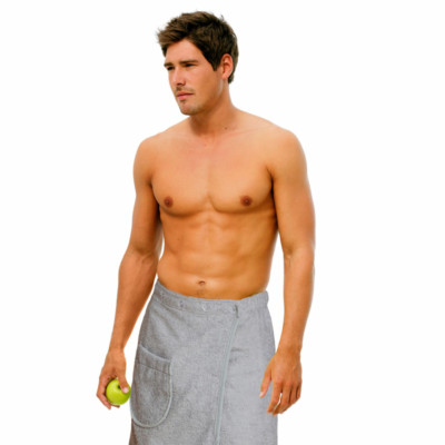 Herren Sauna Kilt Saunakilt Sarong Saunatuch grau NEU 100% Baumwolle ONESIZE