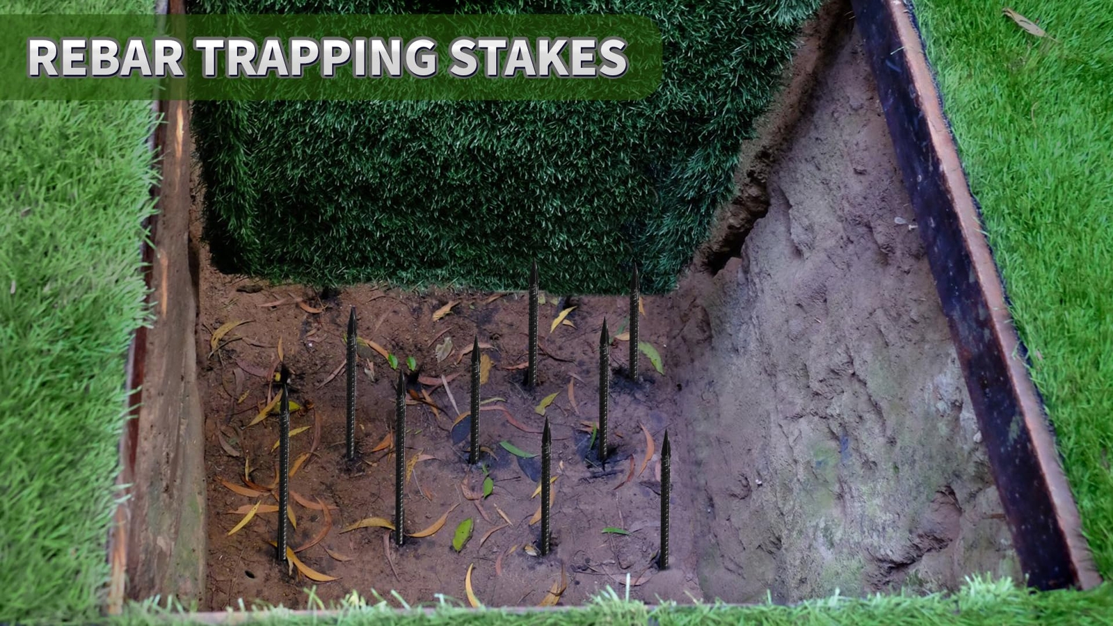 16 inches Ground Rebar Stakes 16 pcs Heavy Duty Metal Spikes for Concrete Tim...