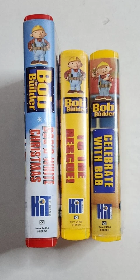 LOT OF 3 VINTAGE BOB THE BUILDER KIDS 2004 VHS VIDEO TAPE LOT + CHRISTMAS - Image 3 of 3