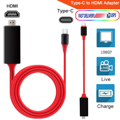 USB-C Type C To HDMI HDTV Adapter Mirror Cable For Samsung Galaxy S25+/S25 Ultra