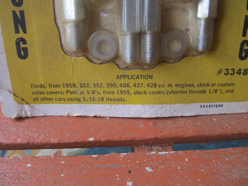 Pernos de ala cromados largos RAC Chevy años 70 vintage 5/16" 18 TPI Ford Pontiac Foto 3 de 4