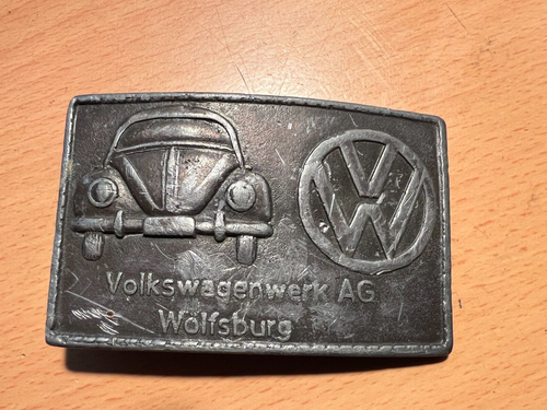 Vintage Volkswagenwerk Belt Buckle VW Ag Wolfsburg Car Bug Beetle