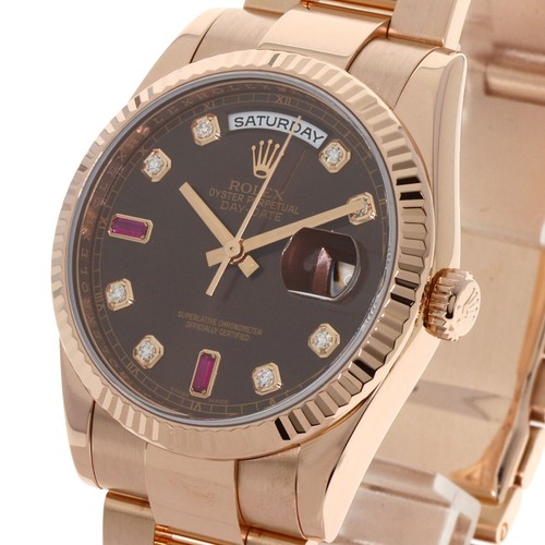 ROLEX Day Date Ruby Diamond Watches 118235F K18 Pink Gold/18K Pink Gold mens - Picture 3 of 23