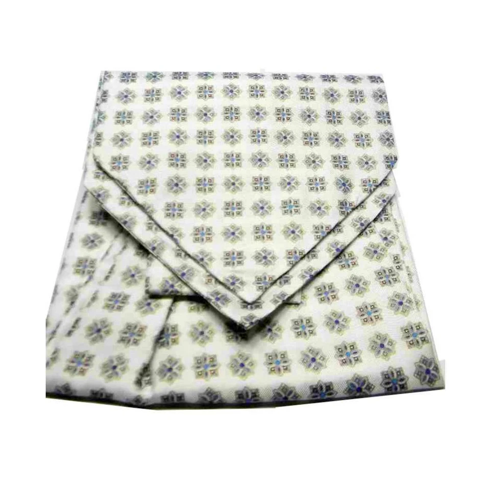 AVANTGARDEACCESSORI ASCOT seta stampata BIANCO SILK MAN CASHE COL Foulard UOMO elegante e raffinato