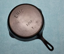 Pre Griswold Erie #7 Sixth 6th Series Cast Iron Skillet Fully Restored NICE!!