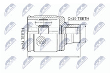 NTY NPW-HD-017 Joint Kit,Arbre de Transmission pour Acura , Honda