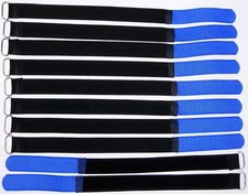 10 Cable Ties Hook and Loop 30cm x 20mm Blue Hook and Loop Hook and Loop Cable Ties Eyelet