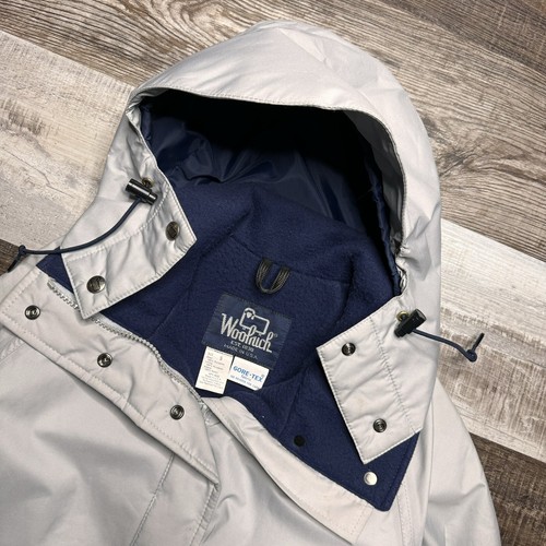 Vintage 80s 90s Woolrich Gortex Gray Hooded Jacket Mens Small Made in USA - Picture 4 of 6