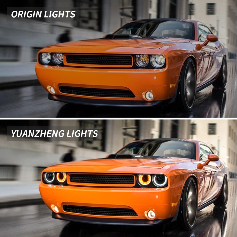 2* VLAND LED Headlights Fit 2008-2014 Dodge Challenger w/Sequential Front Lamps - Image 2 of 4