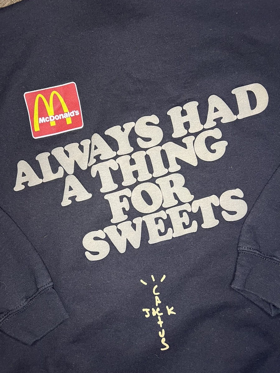 McDonalds Travis Scott Cactus Jack Apple Pie Black Hoodie Size
