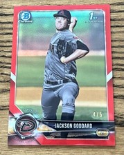 2018 Bowman Chrome Draft Red Refractor /5 #BDC-147 Jackson Goddard SSP