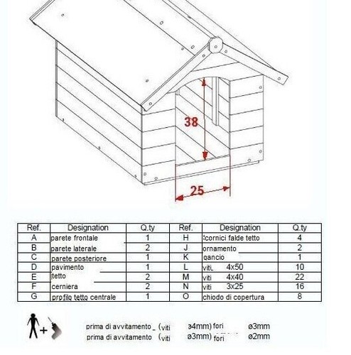 Cuccia da esterno per cani in legno di pino impregnato con tetto apribile - Foto 5 di 5