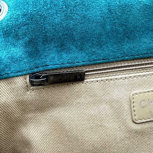 CHANEL CC CC Mark Matelasse25 Shoulder Bag suede Green - Picture 10 of 13