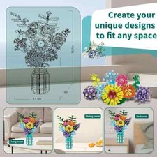 Flowers Bouquet Building Blocks Set with Vase sunflower 1769 pieces