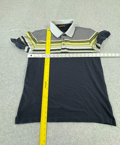 Louis Castel Shirt Mens Medium 95 Black Striped Dachshund Logo Designer Polo - Picture 6 of 7