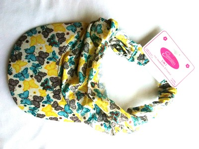 Expressions 3-in-1 Hat, Headband and Ponytail Butterfly Print New