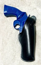 DUTYMAN BLACK LEATHER HOLSTER - RH 4" COLT / SMITH & WESSON / RUGER REVOLVERS