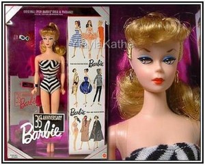 original 1959 barbie doll and package 35th anniversary