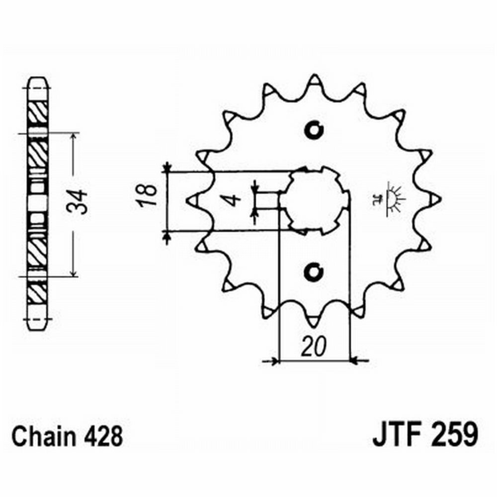 PIGNONE JT 259 z15 DAELIM 125 VL Daystar 2000-2007