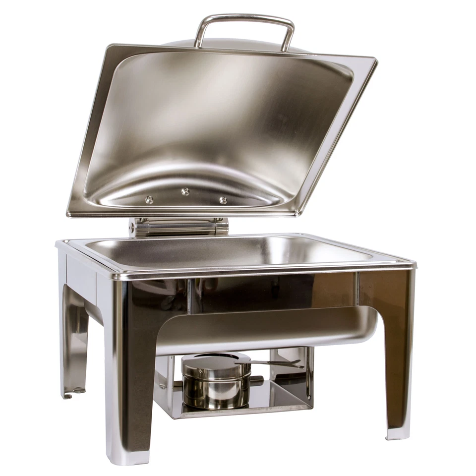 AIRBRUSH-CITY Edelstahl Luxus Speisenwärmer 2/3 Warmhaltebehälter Chafing Dish 6,0 Liter