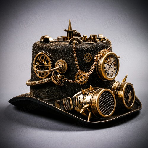 For Men & Women Steampunk Top Hat Victorian Costume Party Prom Top Hat Goggles - Picture 58 of 94