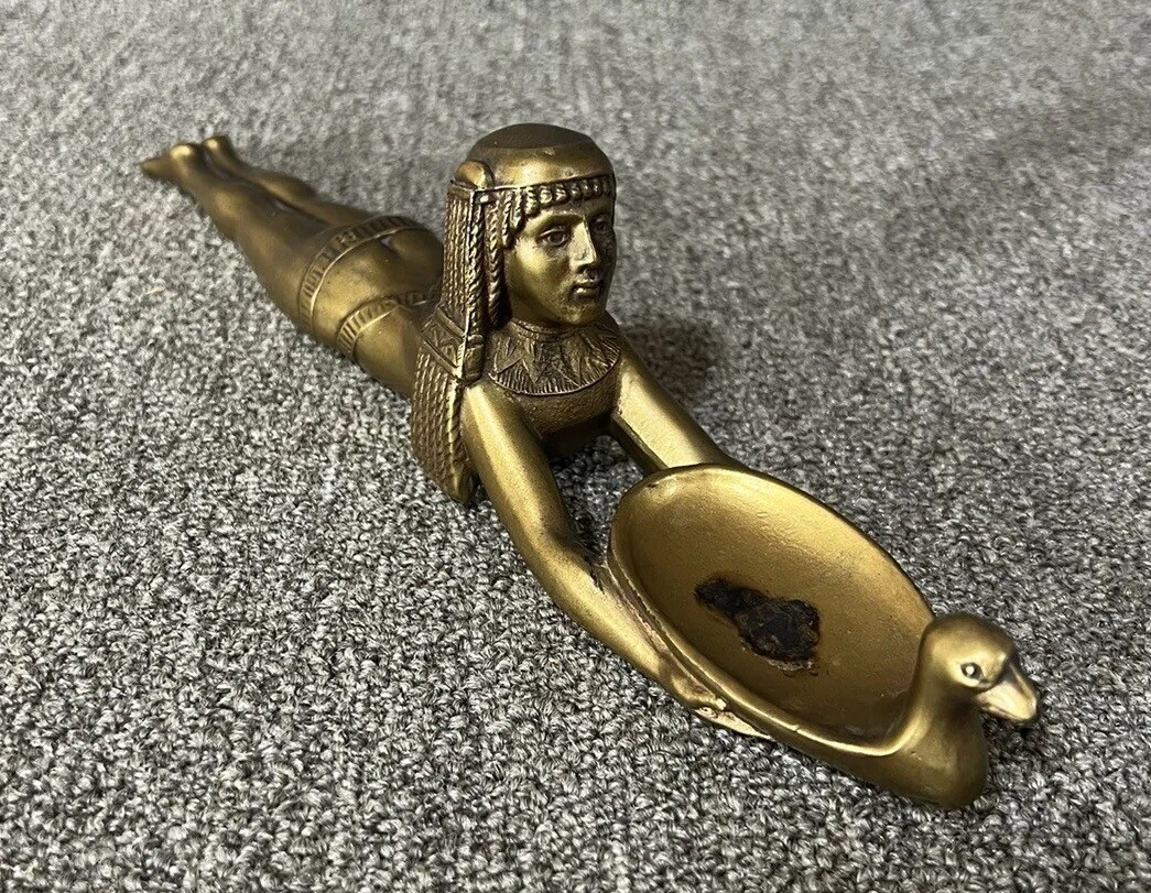 Art Deco Egyptian  "Queen of the Nile" Incense Burner Sculpture Figure Goddess